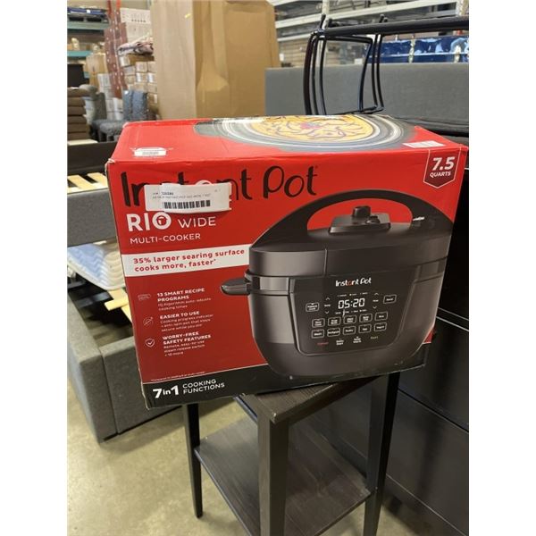 AS NEW INSTANT POT RIO WIDE 7.5QT 7-IN-1 MULTI-COOKER - TESTED WORKING, RETAIL $249