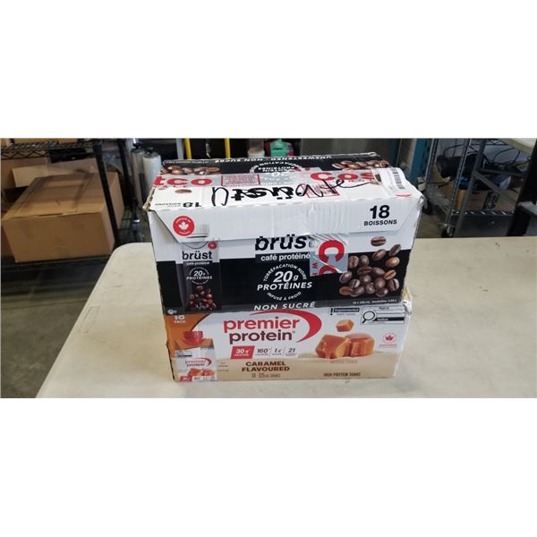 2  18PK CASES PROTEIN DRINKS - SOME MAY BE MISSING, COFFEE AND CARAMEL