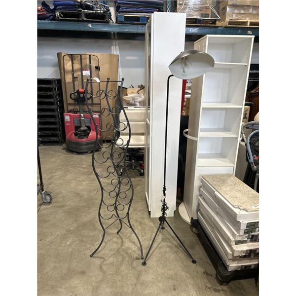 UNIQUE FLOOR LAMP AND WINE RACK