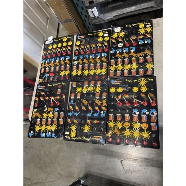 6 TRAYS OF BODY STROBING LIGHT NOVELTY FLASHERS