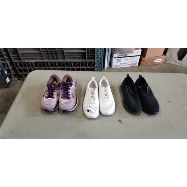 3 PAIRS OF LADIES LACOSTE SHOES - SIZE 7.5 AND 8