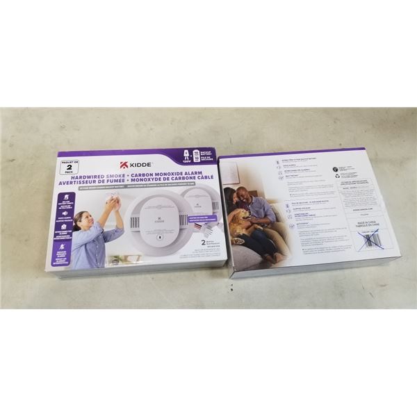2 - 2 PACKS KIDDE HARDWIRED SMOKE + CARBON MONOXIDE ALARMS