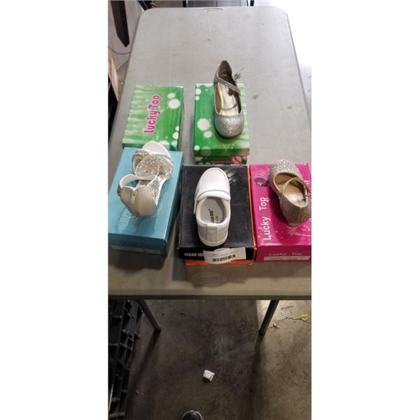 5 NEW PAIRS OF KIDS SHOES, ASSORTED SIZE