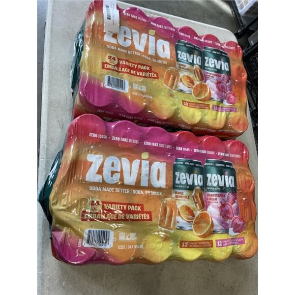 2  24 PACK CASES OF ZEVIA SODAS  - SOME MAY BE MISSING