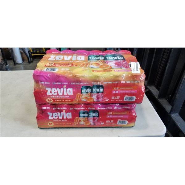 2  24 PACK CASES OF ZEVIA SODAS  - SOME MAY BE MISSING