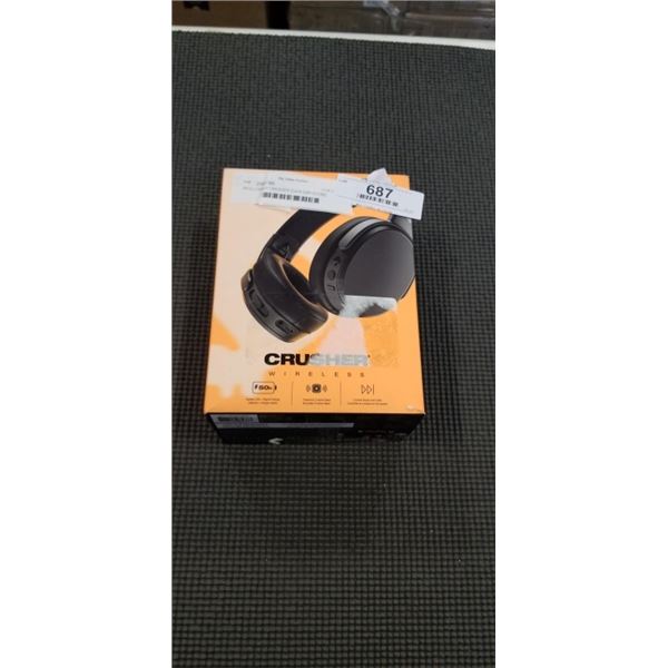 SKULLCANDY CRUSHER OVER EAR SOUND ISOLAING BLUETOOTH HEADPHONES - TESTED WORKING, RETAIL $149