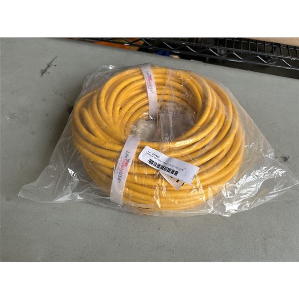APPROX 100 FOOT HEAVY DUTY YELLOW EXTENSION CORD. 12AWG/3C