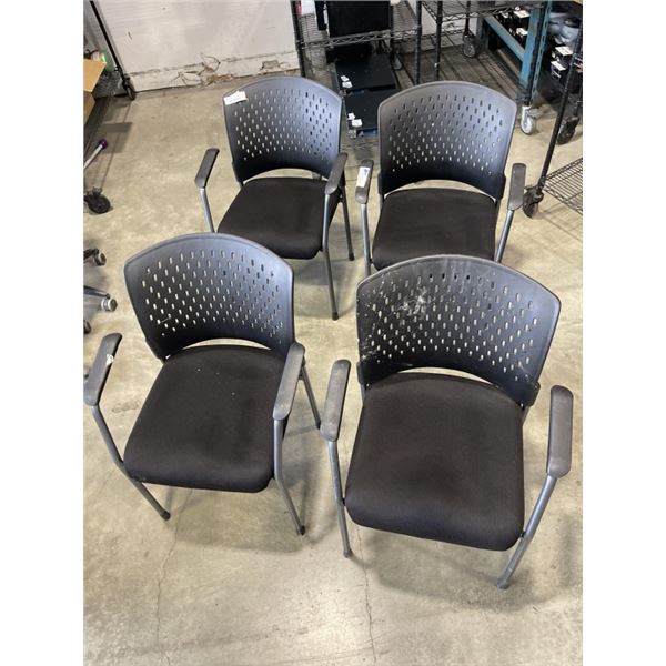 4 BLACK STACKING OFFICE CHAIRS