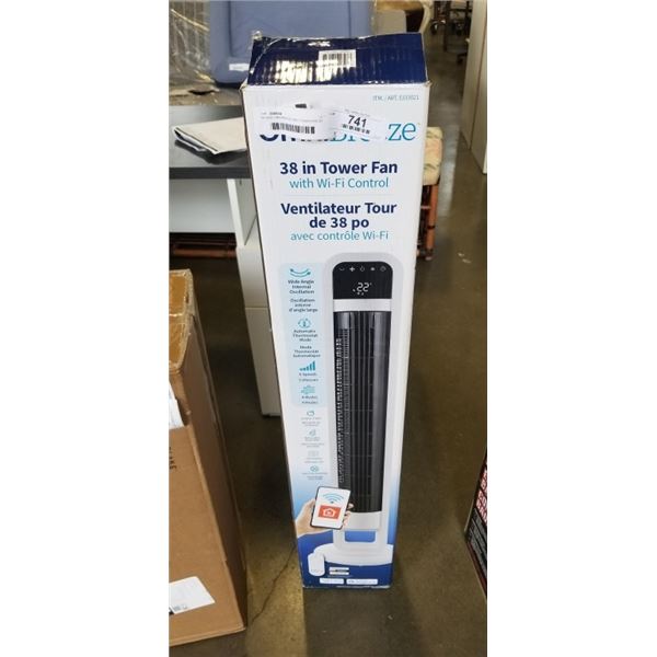 AS NEW OMNIBREEZE 38IN TOWER FAN W/ WIFI CONTROL