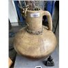 Image 2 : LARGE DECORATIV VASE W/ FLORALS AND STATUE