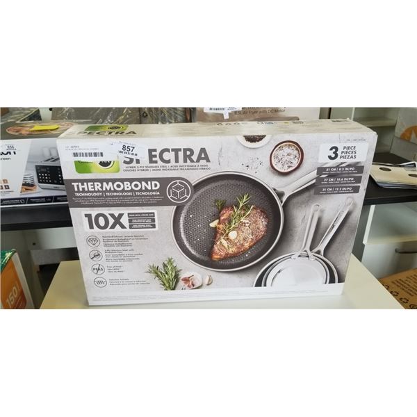 AS NEW 3PC GREENPAN CERAMIC NON-STICK SKILLET SET