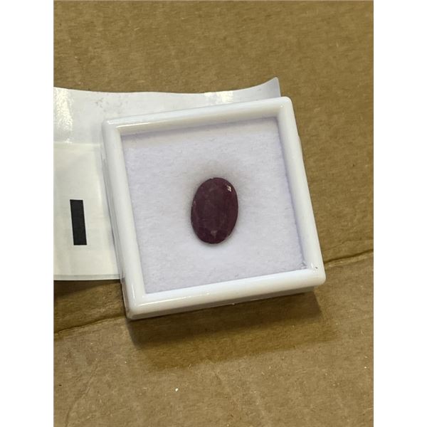 7.2CT NATURAL RUBY GEMSTONE, UNTREATED, OVAL CUT - RETAIL $1720