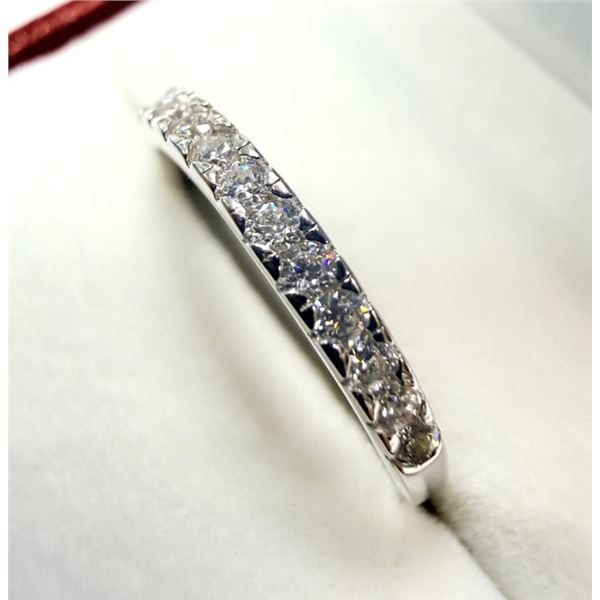 STERLING SILVER MOISSANITE RING, SIZE 6.25, W/A $350.00.
