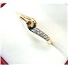 Image 1 : GOLD PLATED STERLING SILVER NATURAL GARNET WITH CZ RING, SIZE 6.75, W/A $650.00. GARNET IS THE BIRTH