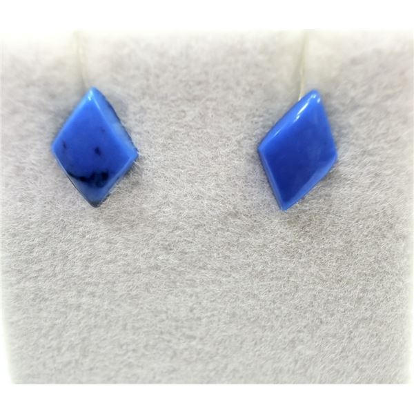 STERLING SILVER NATURAL TURQUOISE EARRINGS, RETAIL $100.00.