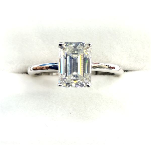 STERLING SILVER MOISSANITE RING, SIZE 6, RETAIL $350.00.