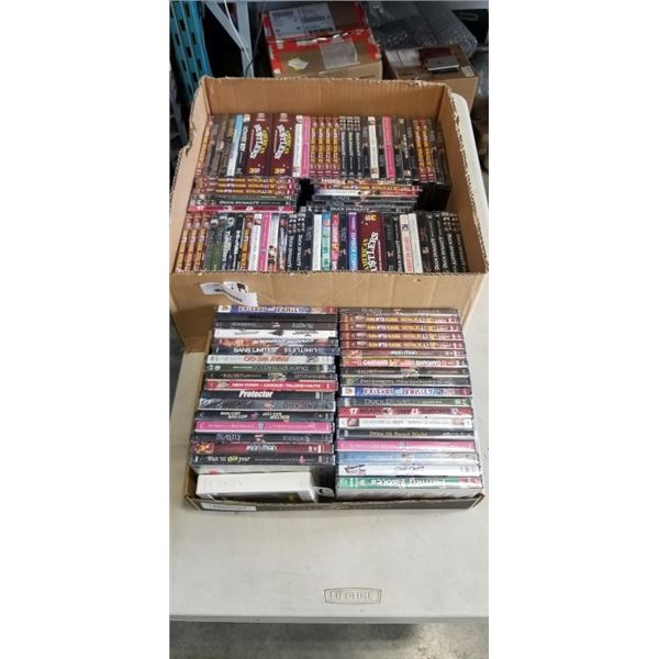 2 TRAYS OF DVDS