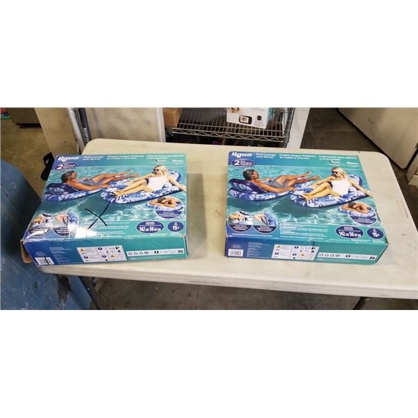 2 PACKS OF AQUA POOL LOUNGERS, 2 PER PACK