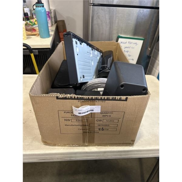 ASSORTED AUDIO SPEAKERS,  BLU RAY PLAYER AND MORE