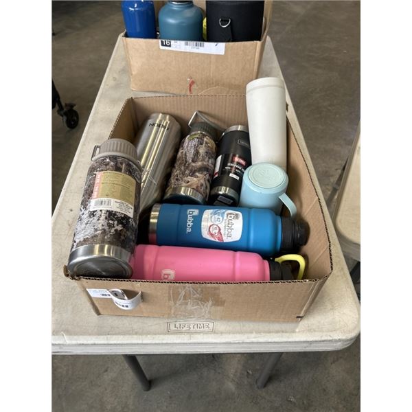 6 WATER BOTTLES AND COFFEE THERMOS AND COFFEE MUG.INCLUDES 2 BUBBA WATER BOTTLES, A MILTON WATER BOT