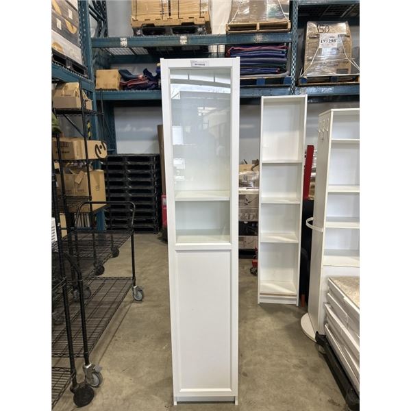 IKEA WHITE 16 INCH X 80 INCH DISPLAY SHELF WITH  DOOR
