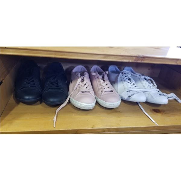 3 PAIRS OF LADIES ATHLETIC SHOES - NIKE, ADIDAS, AND SKETCHERS, SIZE 7.5 AND 8.5