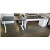 Image 1 : 2 PIECE BESTAR MODULAR OFFICE DESK, HALF LIFT HALF FIXED, 2 DRAWERS FILING STORAGE ADJUSTABLE, TOTAL