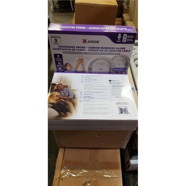 2 - 2 PACKS KIDDE HARDWIRED SMOKE + CARBON MONOXIDE ALARMS