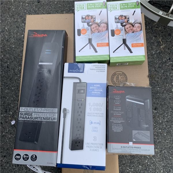 BOX OF VARIOUS ELECTRONICS MSRP  $200