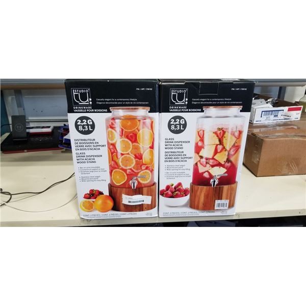 2 STUDIO DRINKWARE BEVERAGE DISPENSERS