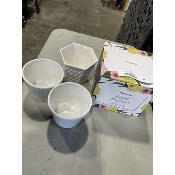 PORSEME GIANT DIFFUSER AND SMALL PLANT POTS