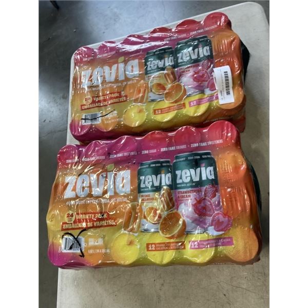 2  24 PACK CASES OF ZEVIA SODAS  - SOME MAY BE MISSING