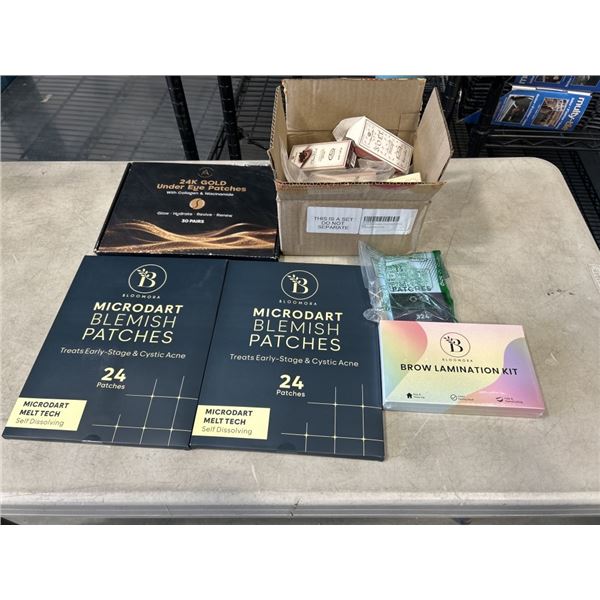 BLOOMORA 24K GOLD UNDER EYE PATCHES AND 2 BLOOMORA MICRODART BLEMISH PATCH KITS (24 PATCHES PER KIT)