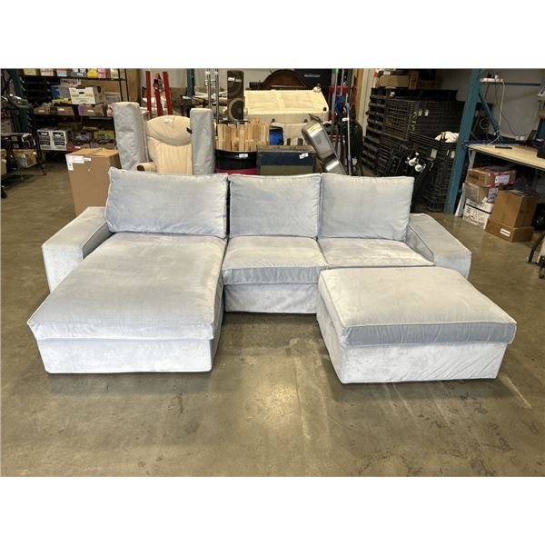 IKEA KIVIK SECTIONAL WITH STORAGE OTTOMAN, IN GOOD CLEAN SHAPE, NO RIPS OR TEARS