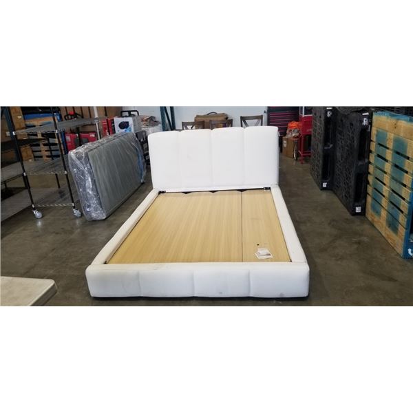 AS NEW AIDEN & IVY UPHOLSTERED QUEEN BEDFRAME, RETAIL $899