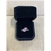 Image 1 : NEW PLATINUM PLATED 1.0CT HEART CUT SIMULATED DIAMOND (CZ) DOUBLE HEART RING, SIZE 7