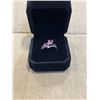Image 3 : NEW PLATINUM PLATED 1.0CT HEART CUT SIMULATED DIAMOND (CZ) DOUBLE HEART RING, SIZE 7