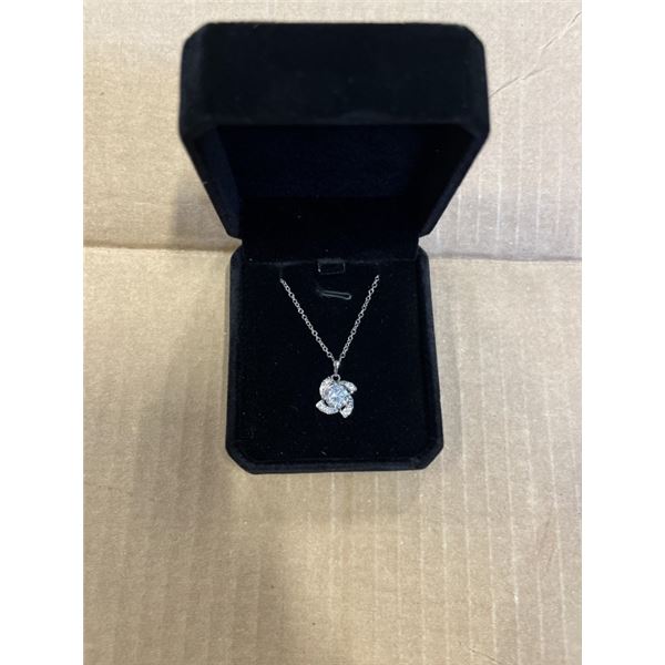 NEW PLATINUM PLATED 2.0CT SIMULATED DIAMOND (CZ) NECKLACE 16-18" LONG