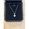 Image 2 : NEW S925 1.2CT PRINCESS CUT MOISSANITE GEMSTONE NECKLACE, 16-18" LONG, MOUNTED IN 925 STERLING SILVE