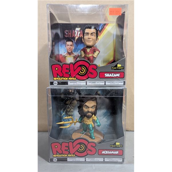 Factory Entertainment REVOS DC Shazam & Aquaman Vinyl Figure Lot