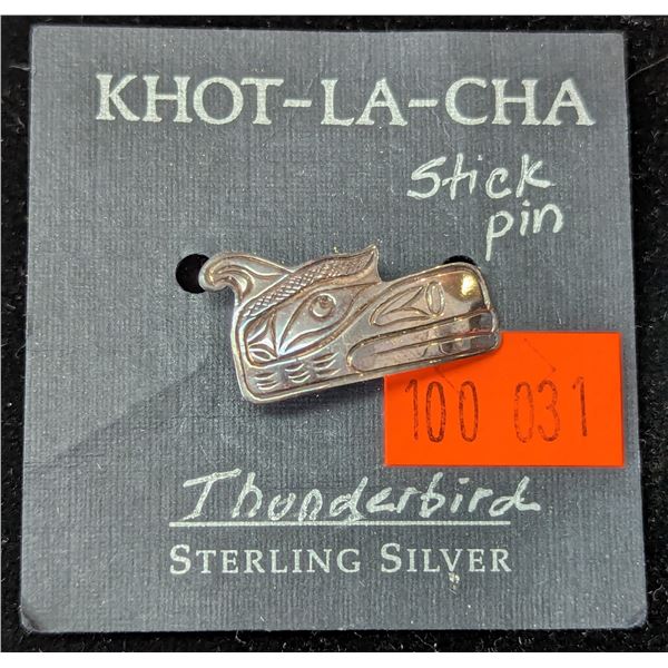 VTG Robert Johnsen Sterling Silver Thunderbird Pin Khot-La-Cha Coast Salish Art