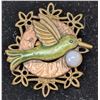 Image 1 : VTG Brass Copper Hummingbird Brooch