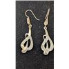 Image 2 : VTG Silver Tone Multi Color Inlay Dangle Earrings