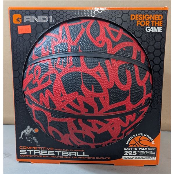 AND1 Streetball Official Size 29.5 Rubber Basketball