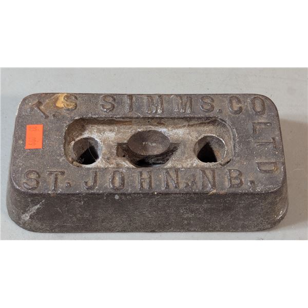 VTG T.S. Simms Co Cast Iron Industrial Base