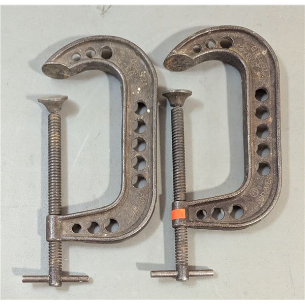 VTG Pair Of Hargrave Heavy Duty Industrial C Clamps