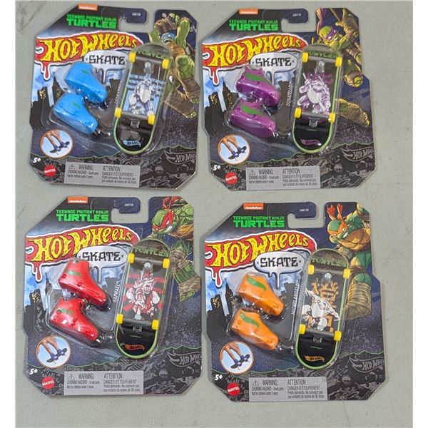 Hot Wheels Skate Teenage Mutant Ninja Turtles Fingerboard Set All 4 Complete Lot
