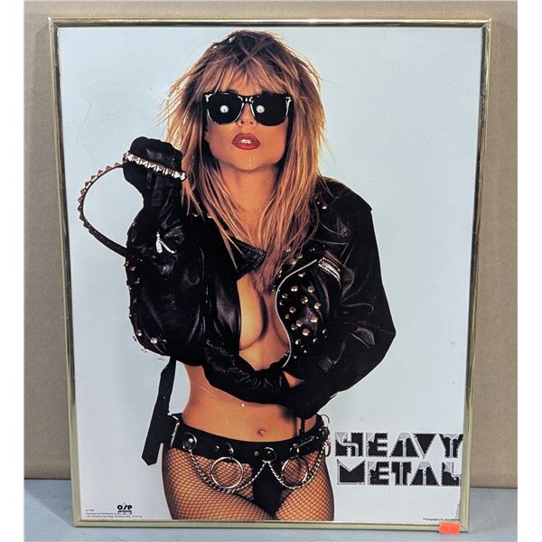 VTG OSP Publishing Heavy Metal Rocker Girl Poster Framed