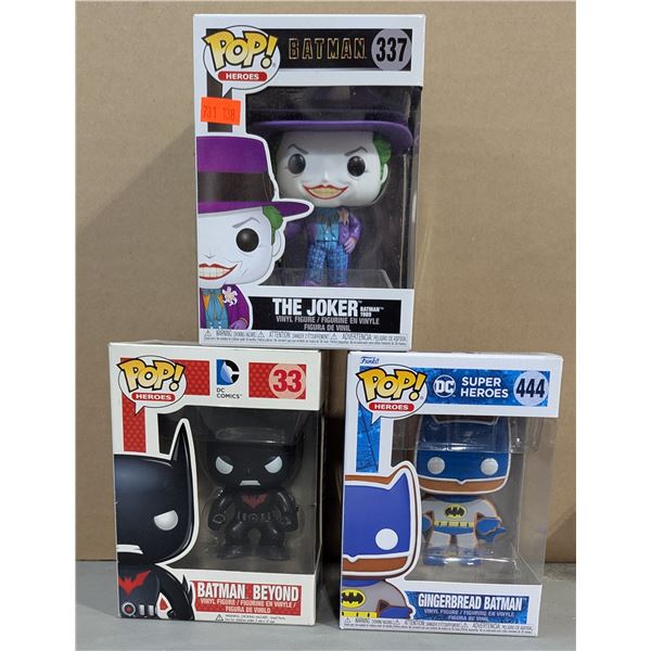 Batman Funko Pop Lot w/ Joker, Batman Beyond, & Gingerbread Batman