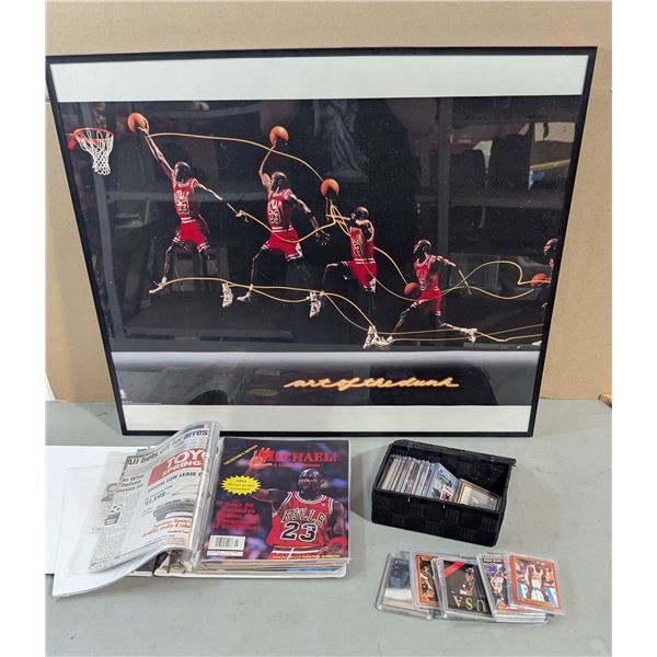 VTG Michael Jordan Chicago Bulls Framed Air Jordan Poster, Magazines, Cards & More